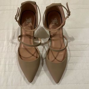 High Heel Closed Toe Beige or Cream Shoes